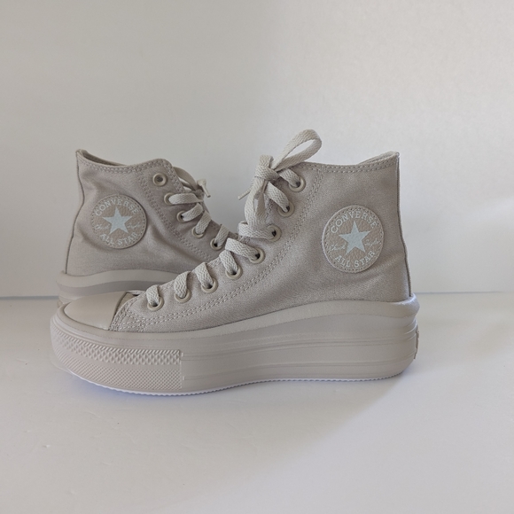 Converse Chuck Taylor All Star Move Edge Glow Platform Sneakers Pale Putty - Picture 9 of 12